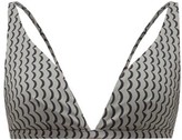 Thumbnail for your product : ASCENO Cannes Wave-print Triangle Bikini Top - Grey Multi