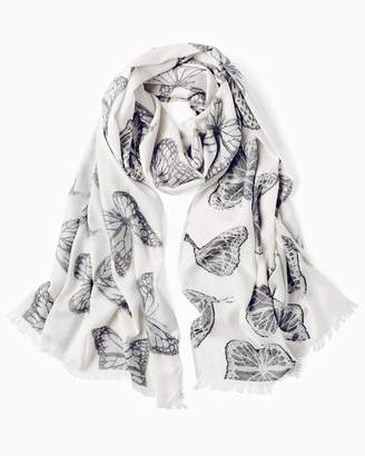Chico's Living Beyond Breast Cancer Butterfly Print Oblong Scarf