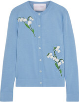 Thumbnail for your product : Carolina Herrera Embroidered Cashmere And Silk-blend Cardigan