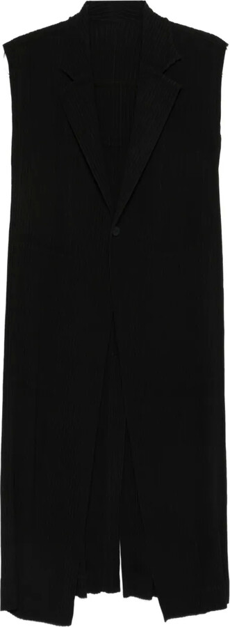 Issey Miyake Hatching sleeveless coat