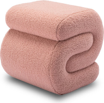 Mercer41 S-Shape Velvet Fabric Ottoman Makeup Stool Footstool Vanity Stool Small Stool