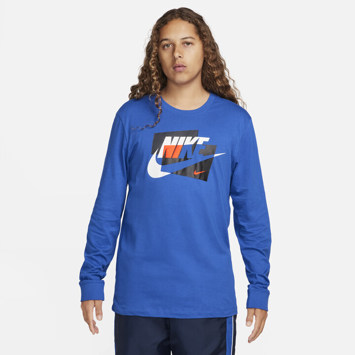 Nike Men's Sportswear Long-Sleeve T-Shirt in Blue - ShopStyle