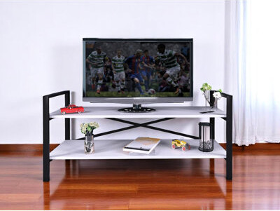 47 - Inch Tv Stand With Open Back Shelves, Long Lasting Stability For Entertainment Use Shelf Design, Construction Home