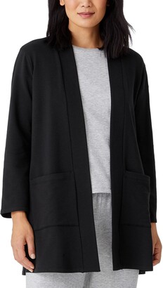 Eileen Fisher High Collar Open Front Jacket