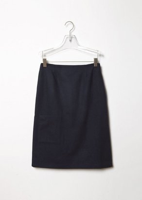 La Garçonne Moderne Flannel Skirt Navy Size: Large