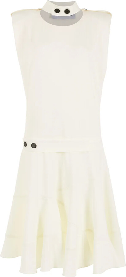 Gloria Coelho Two-Tone Button-Detail Dress