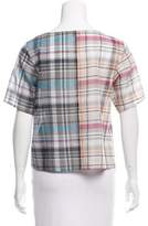 Thumbnail for your product : Suno Plaid Semi-Sheer Top