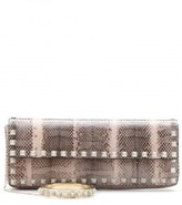Thumbnail for your product : Valentino Rockstud Bal Snakeskin Clutch