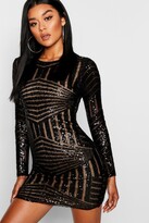 Thumbnail for your product : boohoo Boutique Sequin Open Back Bodycon Party Dress
