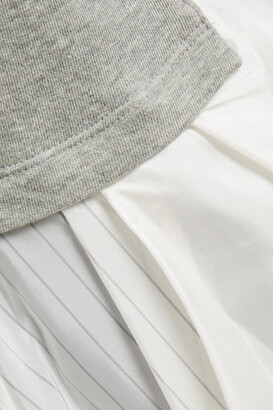 Clu Pleated Shell-paneled French Cotton-terry Sweatshirt
