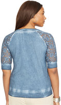 Thumbnail for your product : Lauren Ralph Lauren Plus Size Lace-Sleeve Top