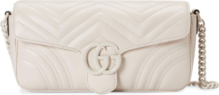GG Marmont super mini bag in white leather