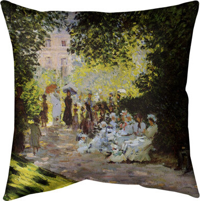 ArtVerse Claude Monet Monceau Park Throw Pillow