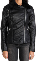 Thumbnail for your product : Blank NYC Faux Shearling Moto Jacket