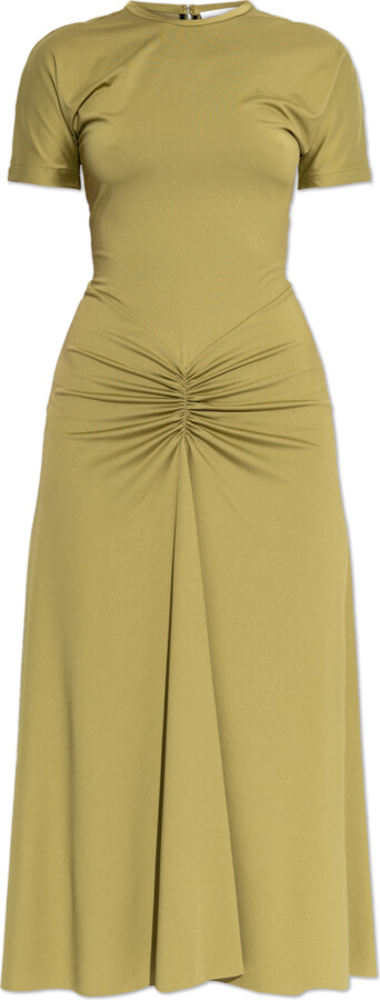Victoria Beckham Dress With Decorative Draping  - Green