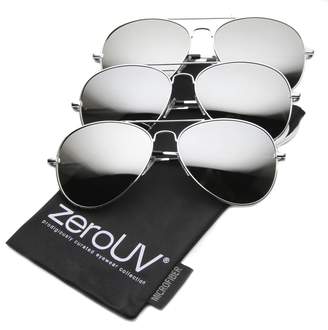 Zerouv Premium Mirrored Aviator Top Gun Sunglasses w/ Spring Loaded Temples