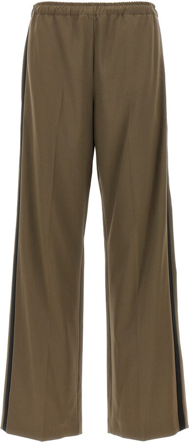 Maison Margiela Brown Satin Band Pants With Contrast Detailing