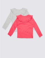 Thumbnail for your product : Marks and Spencer 2 Pack Cotton Rich Frill Tops (3 Months - 5 Years)