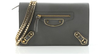 Balenciaga City Classic Metallic Edge Wallet on Chain Leather Small -  ShopStyle