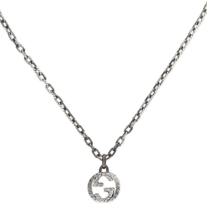Gucci sterling silver Interlocking G necklace - ShopStyle Jewellery