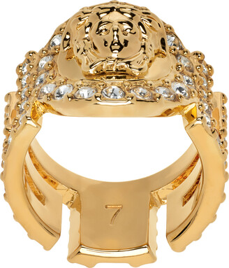 【VERSACE】 La Medusa embellished ring Crystal La Medusa Ring Gold | VERSACE US