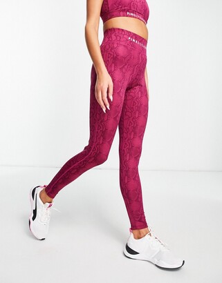 Pink Soda Sports high waisted polyester leggings in raspberry python print  - PURPLE - ShopStyle