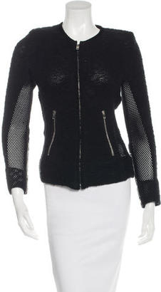 IRO Leather-Trimmed Tweed Jacket
