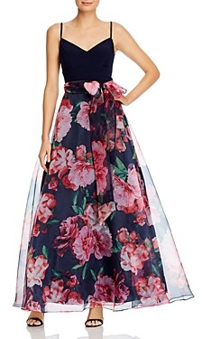 eliza j floral ball gown