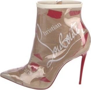 Christian Louboutin Printed Leather Trim Embellishment Boots