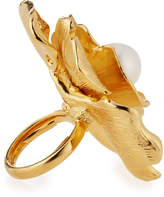 Thumbnail for your product : Kenneth Jay Lane Golden Pearly Flower Cocktail Ring