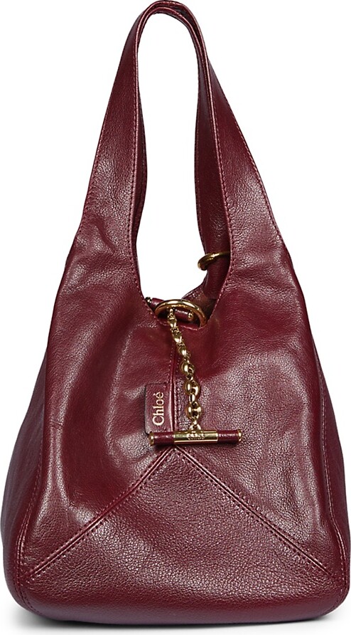 Chloé Women's Balloon Leather Shoulder Bag - Grenat