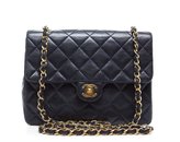 Thumbnail for your product : Chanel Pre-Owned Navy Lambskin Vintage Mini Flap Bag