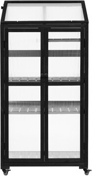 HANGZHOURUNXIN TOPMAX 62Inch Height Wood Large Greenhouse Balcony Portable Cold Frame With Wheels And Adjustable Shelves For Outdoor Indoor Use