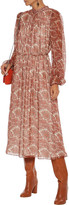Thumbnail for your product : Adam Lippes Gathered Printed Silk-chiffon Midi Dress