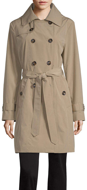 liz claiborne fleece hooded belted lightweight jacket