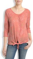 Thumbnail for your product : Lucky Brand Diamond Tie Front Top
