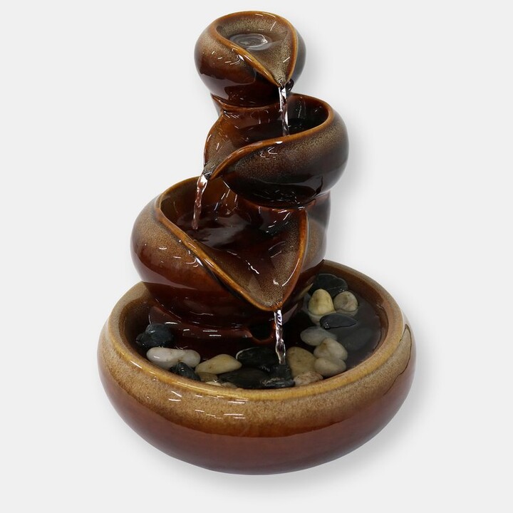 Sunnydaze Decor Sunnydaze Tiered Vessels Ceramic Indoor Water Fountain