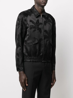Saint Laurent Palm Motif Embroidered Jacket