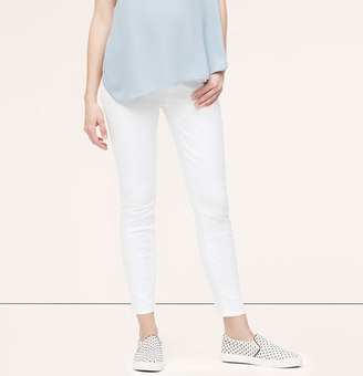 LOFT Petite Maternity Skinny Ankle Jeans in White