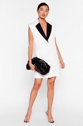 Nasty Gal Womens Leave the Contrast Behind Mini Blazer Dress - White - 10