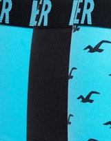 Thumbnail for your product : Hollister 3 Pack Trunks In Black/Blue Plain & Print