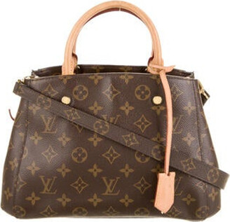 Louis+Vuitton+Montaigne+Shoulder+Bag+BB+Brown+Canvas for sale online