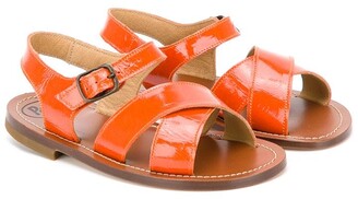 Pépé 'Vernice Carota' crossover sandals