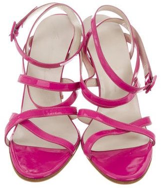 Brian Atwood Patent Leather Multistrap Sandals