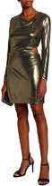 Thumbnail for your product : Halston Cutout Draped Lame Mini Dress