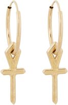 Thumbnail for your product : Wendy Nichol Gold Ankh Hoop Earrings-Colorless