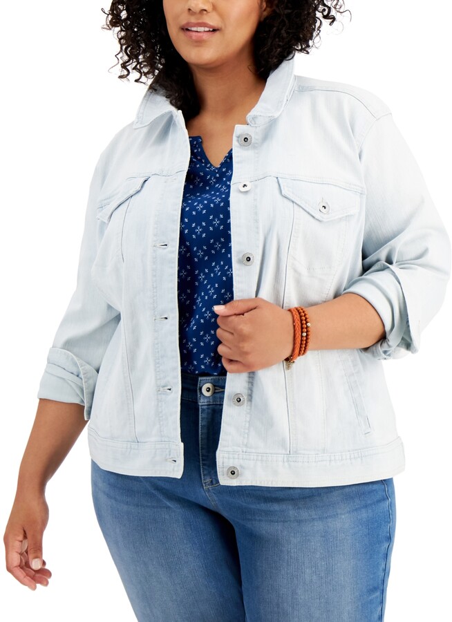 macys white jean jacket