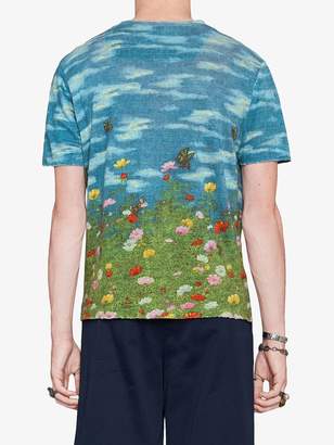 Gucci T-shirt with sky and garden print