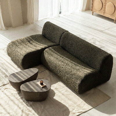 Latitude Run Boneless Sectional 3 Seater Sofa With Chaise Reversible L-Shaped Modular Sherpa Couches For Living Room – No Assembly