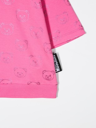 MOSCHINO BAMBINO TEEN teddy print zipped hoodie